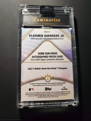 Vladimir Guerrero Jr - 2024 Topps Luminaries - Home Run Kings Auto /15 #HRKAP - VG - Bild 2 von 2