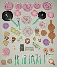 VTG Barbie Fun Fixin Kitchen Littles miniature Food BREAKFAST eggs WAFFLE Bacon