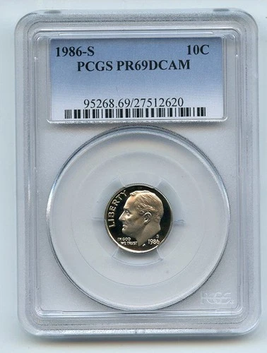 1986-S Roosevelt Dime Proof — photo from the most recent tracked eBay sale