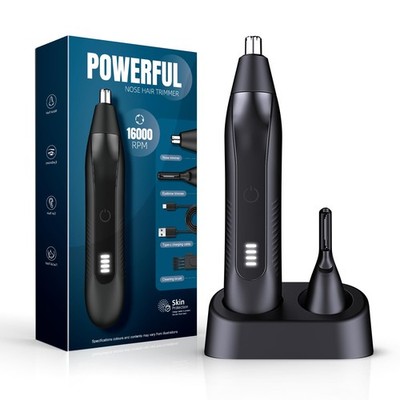 2 in 1 Nose Hair Trimmer for Men - LED Power Display, 16000RPM Motor, Electri...