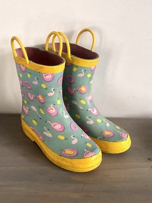 Lily & Dan Yellow, Turquoise, Pink Flamingo, Pineapple Rain Boots Kids Sz 11/12