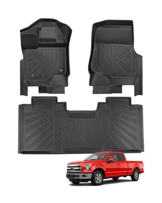 DiffCar  for F150 Floor Mats Super Cab/Extended Cab 2015-2025 2026 (No