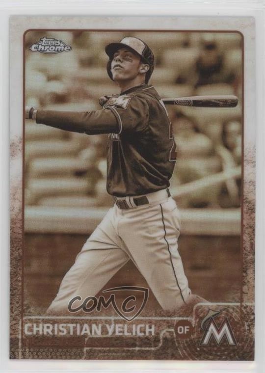 2015 Topps Chrome Sepia Refractor Christian Yelich #48 0t2