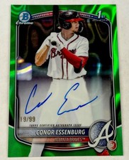 2025 Bowman Chrome Conor Essenburg 1st Rookie Auto Green Lava Refractor /99