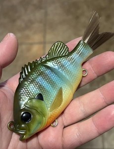 Esca Da Nuoto TYG Silencer Junior Bluegill, Personalizzata, 3 Pollici, Affondante, Color White, Nuova