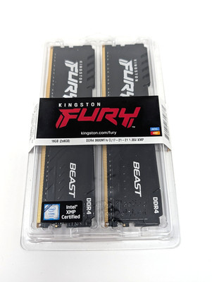 Kingston FURY Beast 16GB (2 x 8GB) PC4-28800 (DDR4-3600) UDIMM Memory - Black