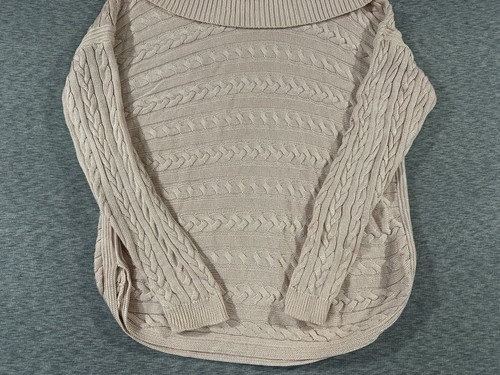 Lauren Ralph Lauren Pink Cowl Neck Cable Knit Sweater Large Long Sleeve  - Picture 6 of 11