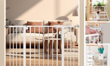 29"-42.5" Baby Gate for Stairs, Auto Close Safety 29-42.5"Wide, 30"Tall White