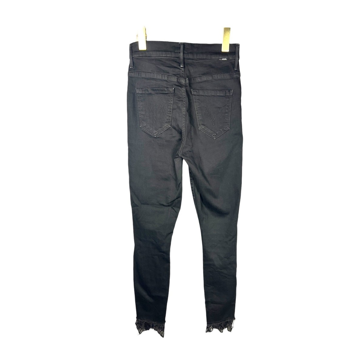 Mother Swooner Lace Dagger Ankle Fray Baa Baa Black Sheep Jeans 25 View 3