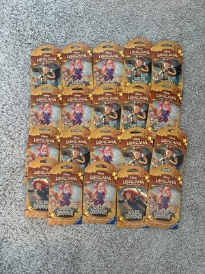 Disney Lorcana TCG Wilds Unknown Sleeved Booster Pack Lot of 20 Sealed.