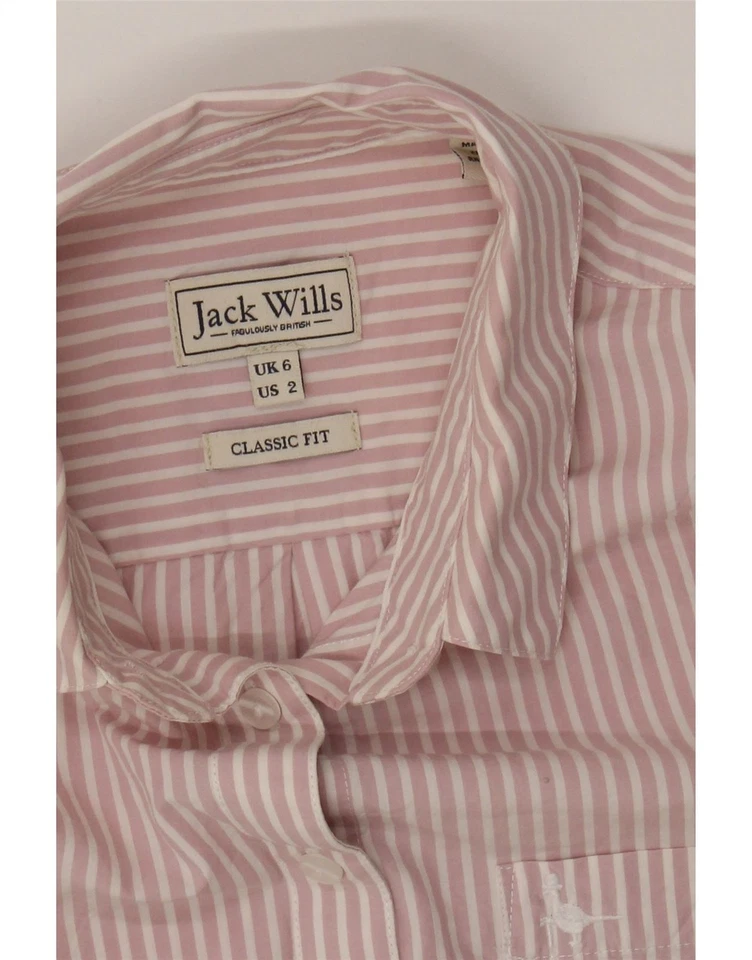 JACK WILLS Womens Classic Fit Shirt UK 6 XS Purple Striped Cotton DI37 - Image 3 of 3