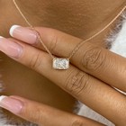 1.5ct Radiant Pendant Necklace Rose Gold 14K Labcreated Diamond F/VS — photo 3