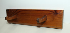 Handcrafted Wooden Pine Coat Rack with 2 Wood Hooks 12" x 3"