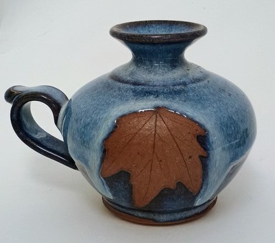 Stoneware Studio Art Pottery Oil Lamp Vessel Robert Aleivine 2007
