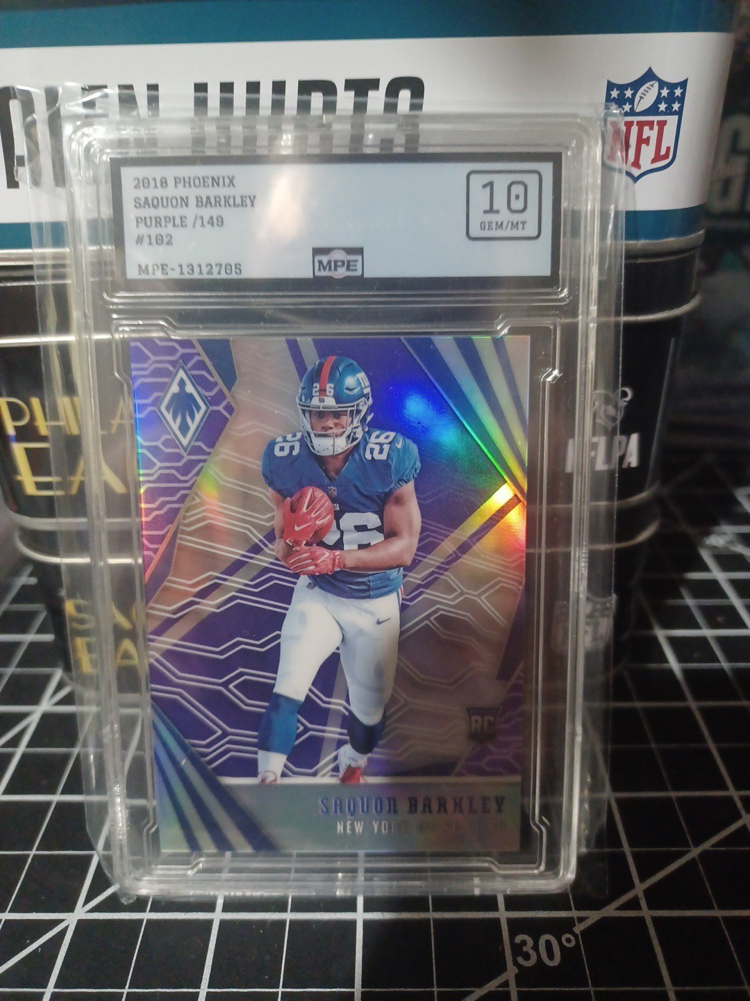 2018 Saquon Barkley Phoenix Purple 57/149 #102 RC MPE 10