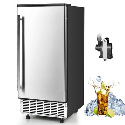 Costway Built-in Ice Maker Free-Standing Counter Machine 80 lbs/Day w/ Light
