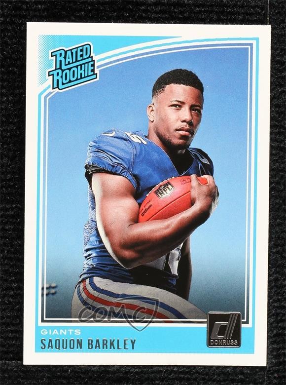 2018 Panini Donruss Rated Rookie Saquon Barkley #306 2wr