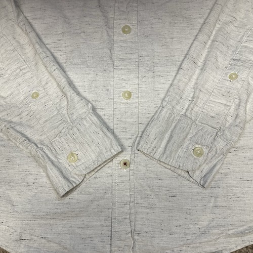 Hollister Buckle Herren Medium Langarm Freizeit Hemd mit Knopfleiste Weiß Stretch - Bild 4 von 8