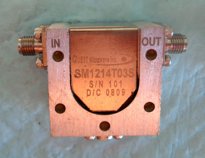 One QUEST MICROWAVE INC SM1214T03 Coaxial SMA RF Isolator