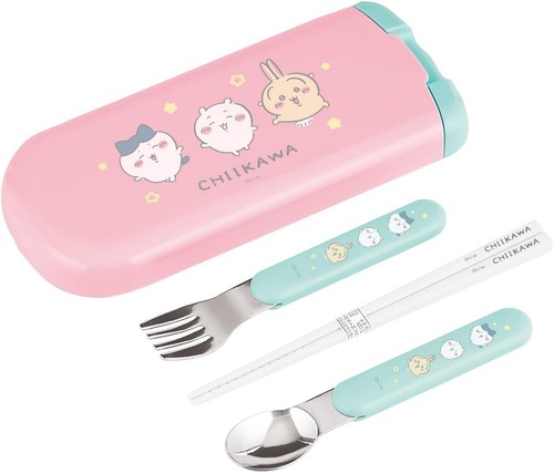Chiikawa Trio Set: Chopsticks 16.5cm, Spoon and Fork 13.5cm - Picture 2 of 4
