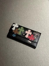 Chrome Hearts Multicolor Patch Leather Wallet Black W/ Silver Hardware ZIP