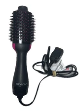 Revlon Pro Collection Salon One Step Hair Dryer & Volumizer Brush Black/Pink EUC