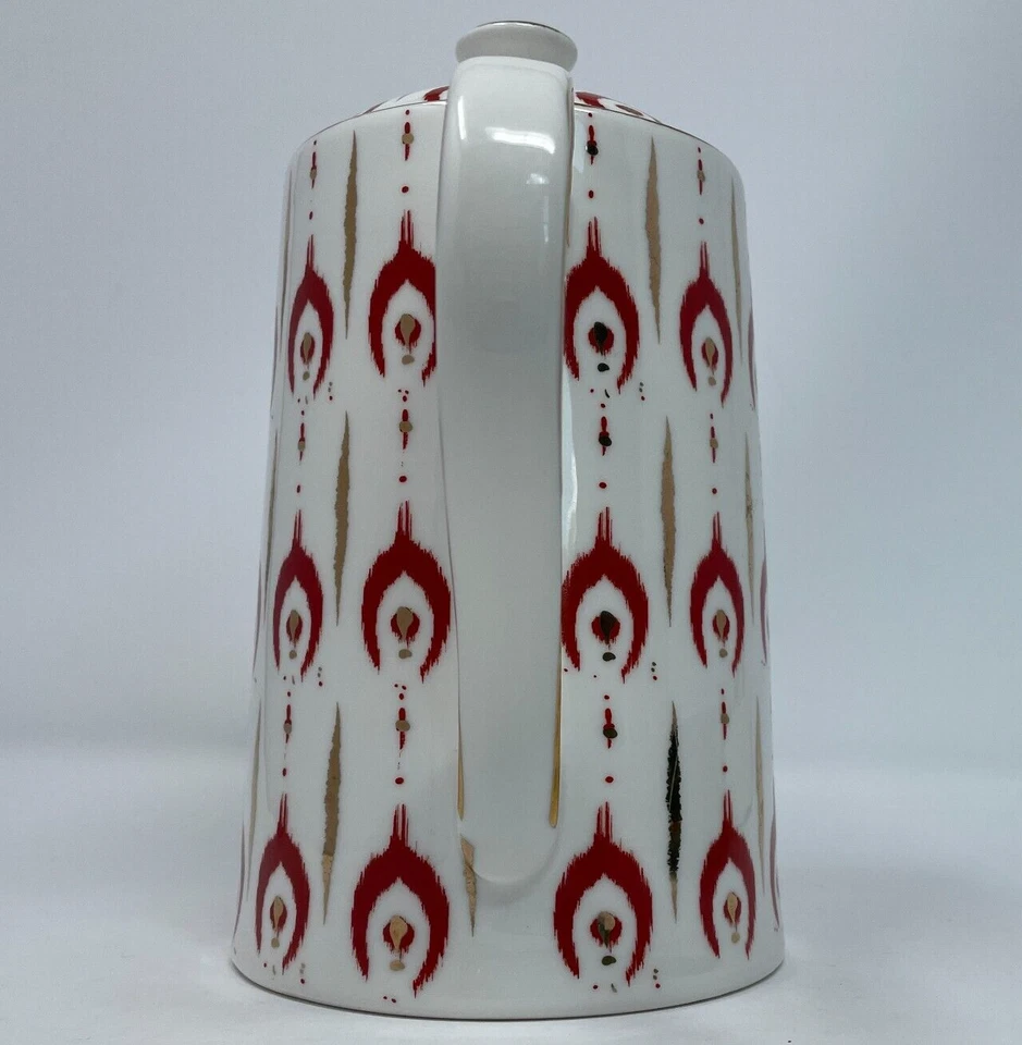 Grace's Blanco Rojo con Borde Metálico Dorado Porcelana 7 Tazas 8 Pulgadas Café/Tetera Foto 2 de 4