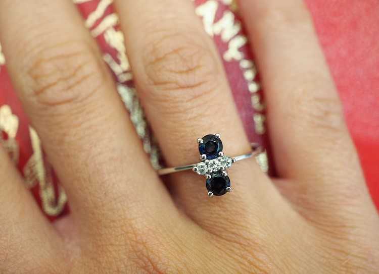 Bague Or 18 Carats Avec Diamants - Taille 52 - 2.40 G - Or Blanc - Parfait état