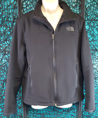 #ad NORTH FACE JACKET MENS MEDIUM WINDWALL BLACK FLEECE LINED FULL ZIP OUTDOORS HIKE $24.99