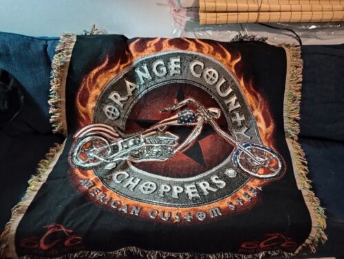 Orange County Choppers Throw Blanket 42 X 52" Motorcycle flames - Picture 1 of 2