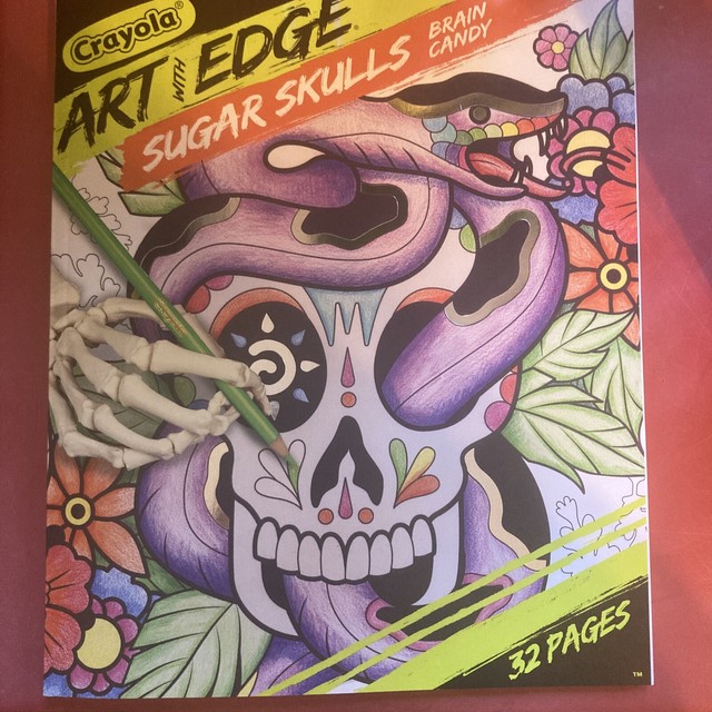 Crayola Art Edge Sugar Skulls Brain Candy Coloring Book 32 Pages for ...