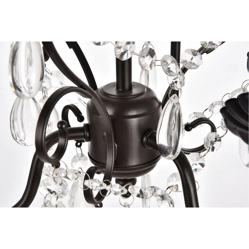 Ceiling Light Fixture Crystal Chandelier Black Shabby an Chic Rustic Dining Room - Picture 4 of 5