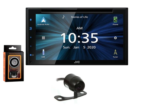 JVC KW-V66BT DVD receiver w/ fixed 6.75" touchscreen monitor+ Universal Rear Vie