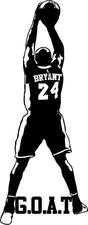 Kobe Bryant GOAT VINYL DECAL LA Lakers, Basketball, NBA, BUMPER STICKER, card
