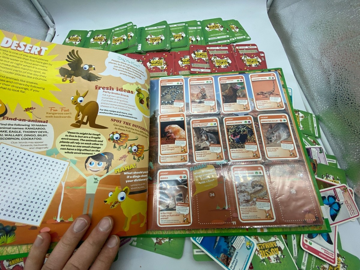 BULK lot of Woolworths Taronga Aussie Animals Cards inc album
