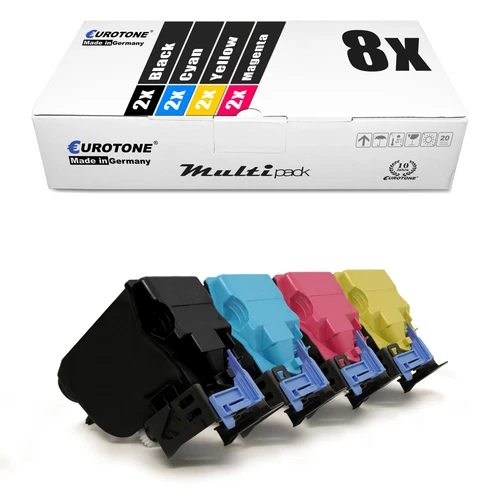 8x Eco Toner ersetzt Konica Minolta TNP22C TNP22K TNP22M TNP22Y TNP22