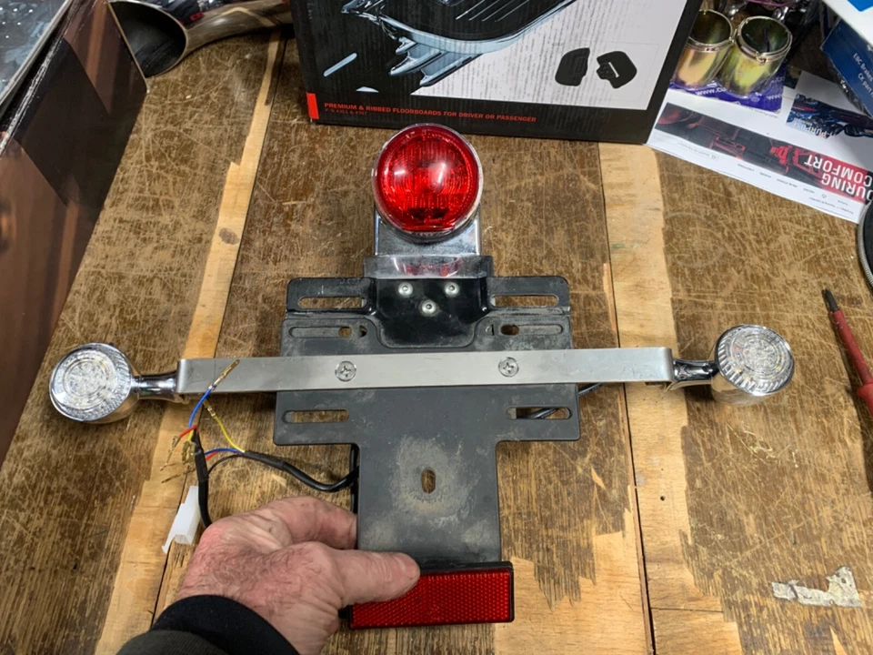 Harley Sportster Rear Turn Signal  Relocation Kit NO LIGHTS just BAR UK Stainles - Image 2 of 4