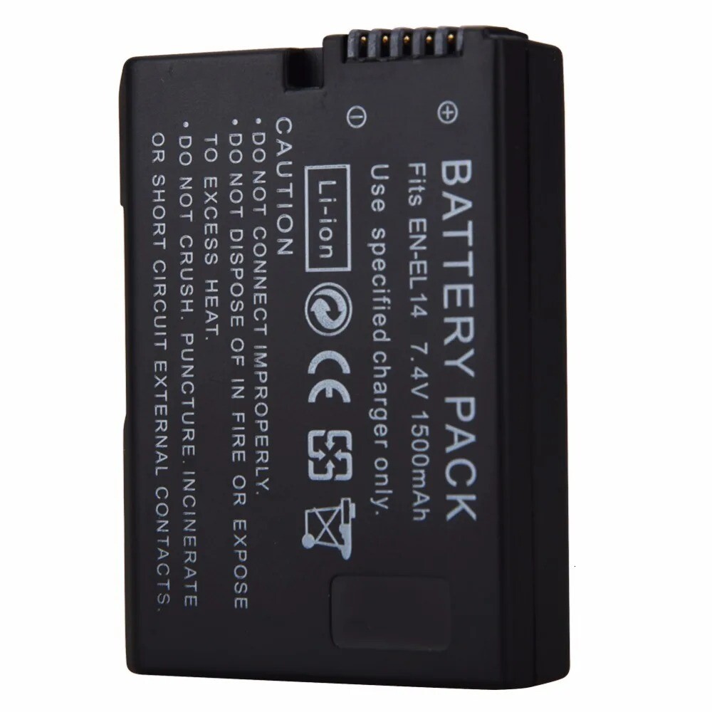 1500mah Battery for Nikon EN-EL14 14a Nikon D3500 D3400 D5300