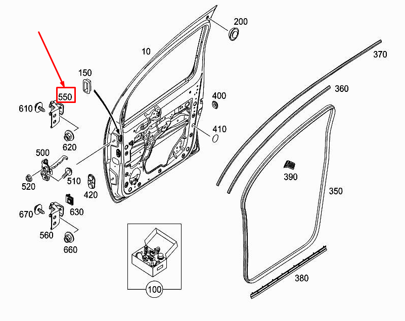 MERCEDES-BENZ CITAN W415 Front Left Top Door Hinge A4157303300