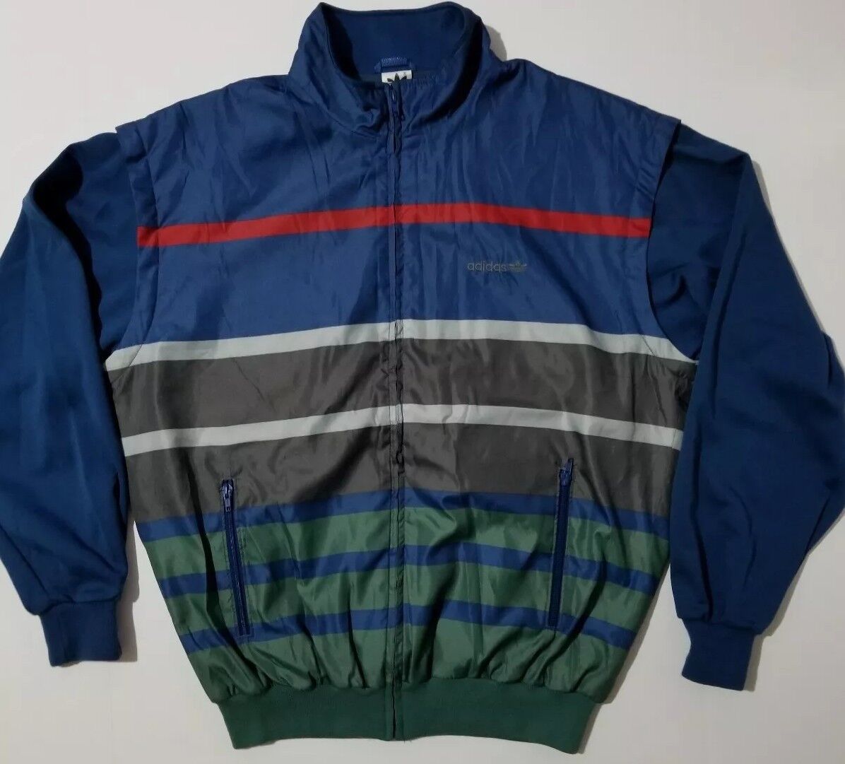 RARE MADE IN WEST GERMANY VINTAGE ADIDAS LINED TRACK Jacket STRIPED SZ LARGE