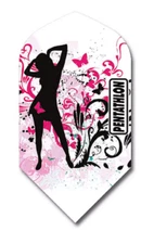 PENTATHLON Pink Lady Slim Dart Flights - 100 Micron 5 sets (15 flights) w/track