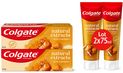 Los 2 Dentifrices Colgate Rechts EXTRAKT Natürlicher Curcuma Kurkuma 2 X 75 ML