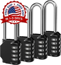 Candado Con Combinación De 4 Dígitos Resistente Al Agua Para Exteriores 4Pcs NEW