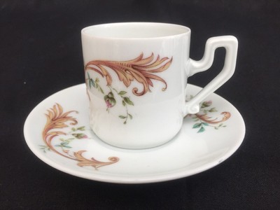 VINTAGE STIL ANCAP SONA VERONA TASSE UND UNTERTASSE VERONA FLORAL SHABBY CHIC KAFFEE