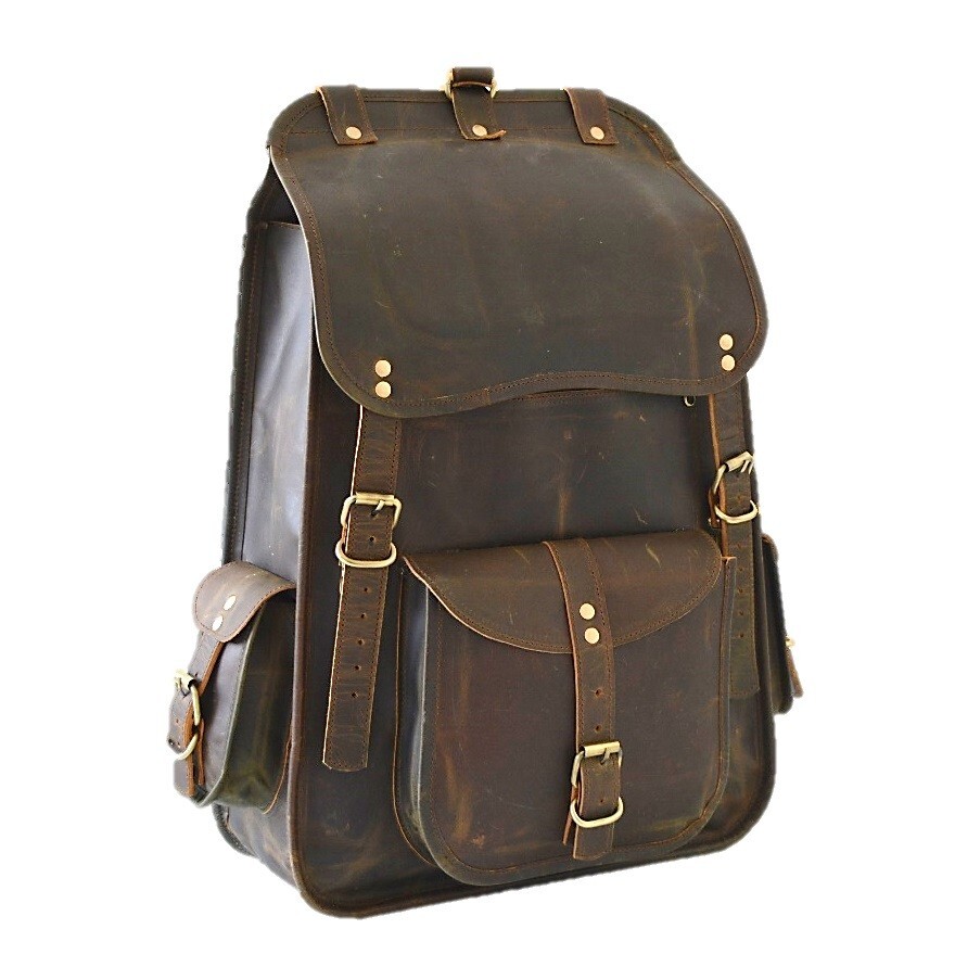 For Men Handmade 21 Inch Laptop Shoulder Office Brown Rucksa
