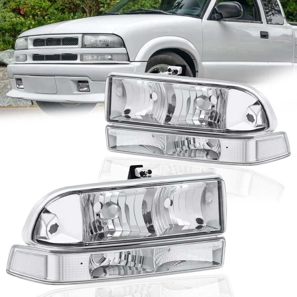 Juego de faros de montaje aptos para camioneta Chevy S10/Blazer 1998-2004 (2) Foto 3 de 4
