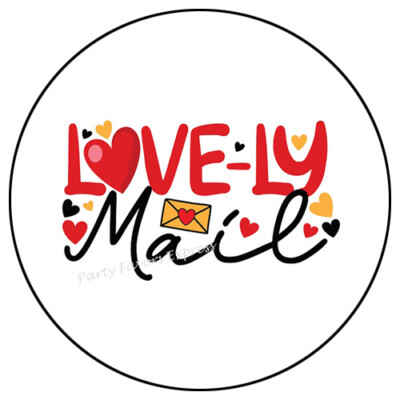 LOVE-LY MAIL VALENTINES DAY ENVELOPE SEALS LABELS STICKERS PARTY FAVORS