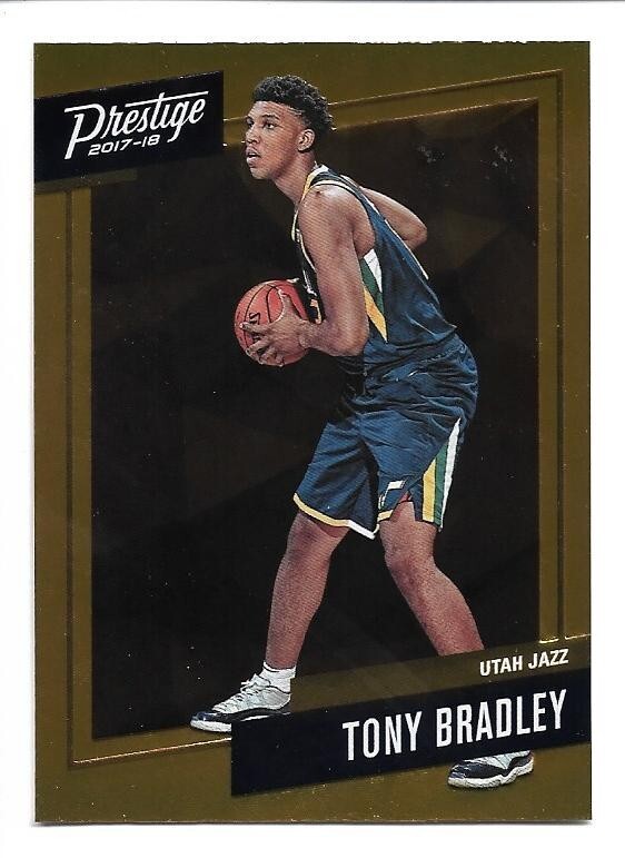 Tony Bradley 2017-18 Panini Prestige #27 Micro Etch Orange Rookie  Utah Jazz RC