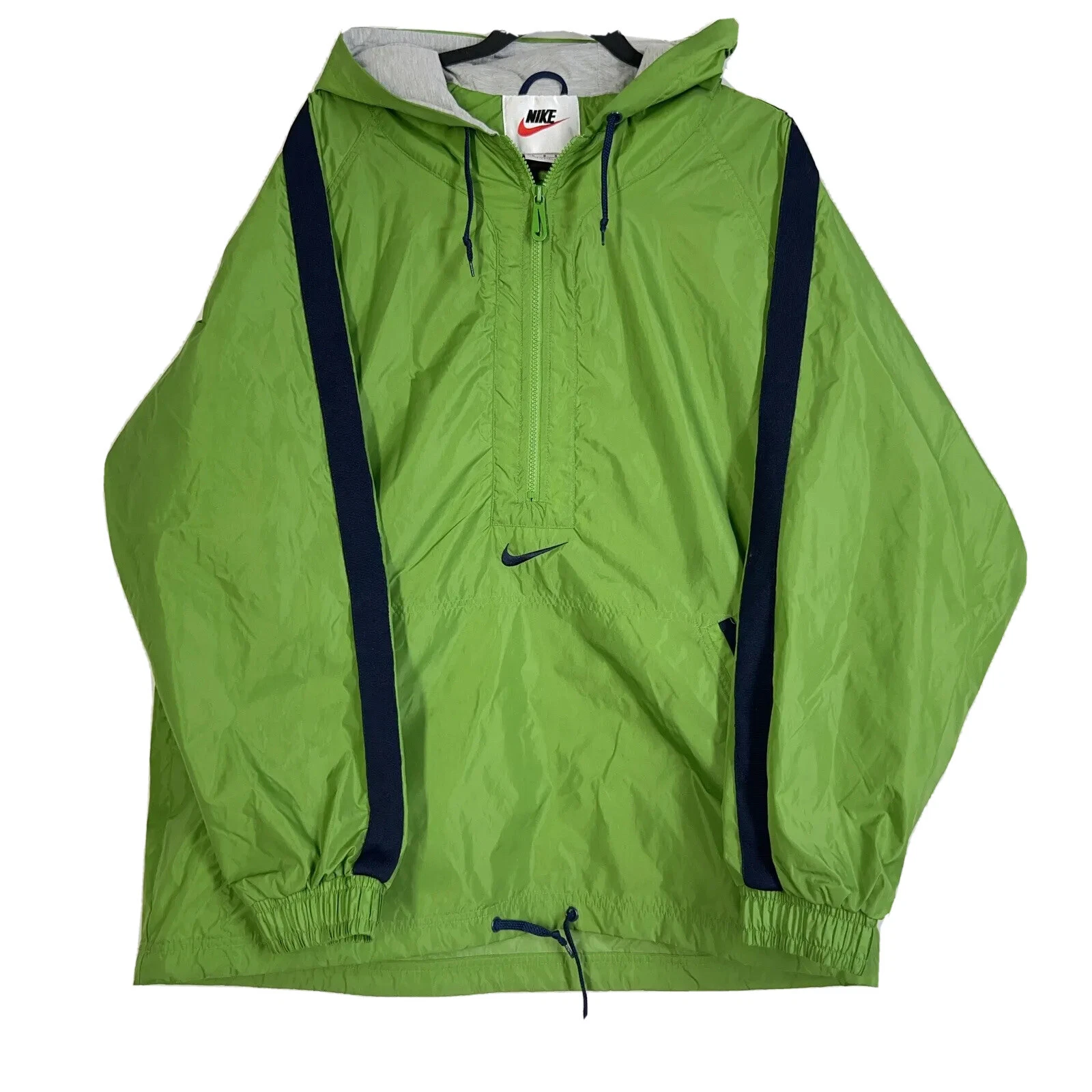Vintage Nike Center Swoosh Windbreaker Jacket Size Large Green