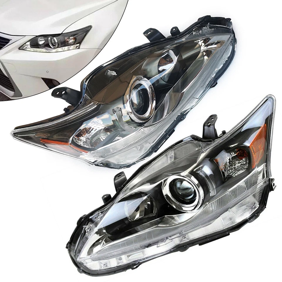 For Lexus CT200H 2011-2016 Halogen Headlamps Headlights Assembly Pair LH + RH US Foto 2 de 4